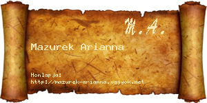Mazurek Arianna névjegykártya